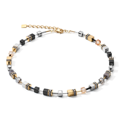 COEUR DE LION  GEOCUBE® Necklace grey-gold 2839101216
