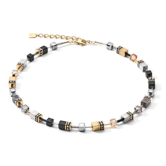 COEUR DE LION  GEOCUBE® Necklace grey-gold 2839101216