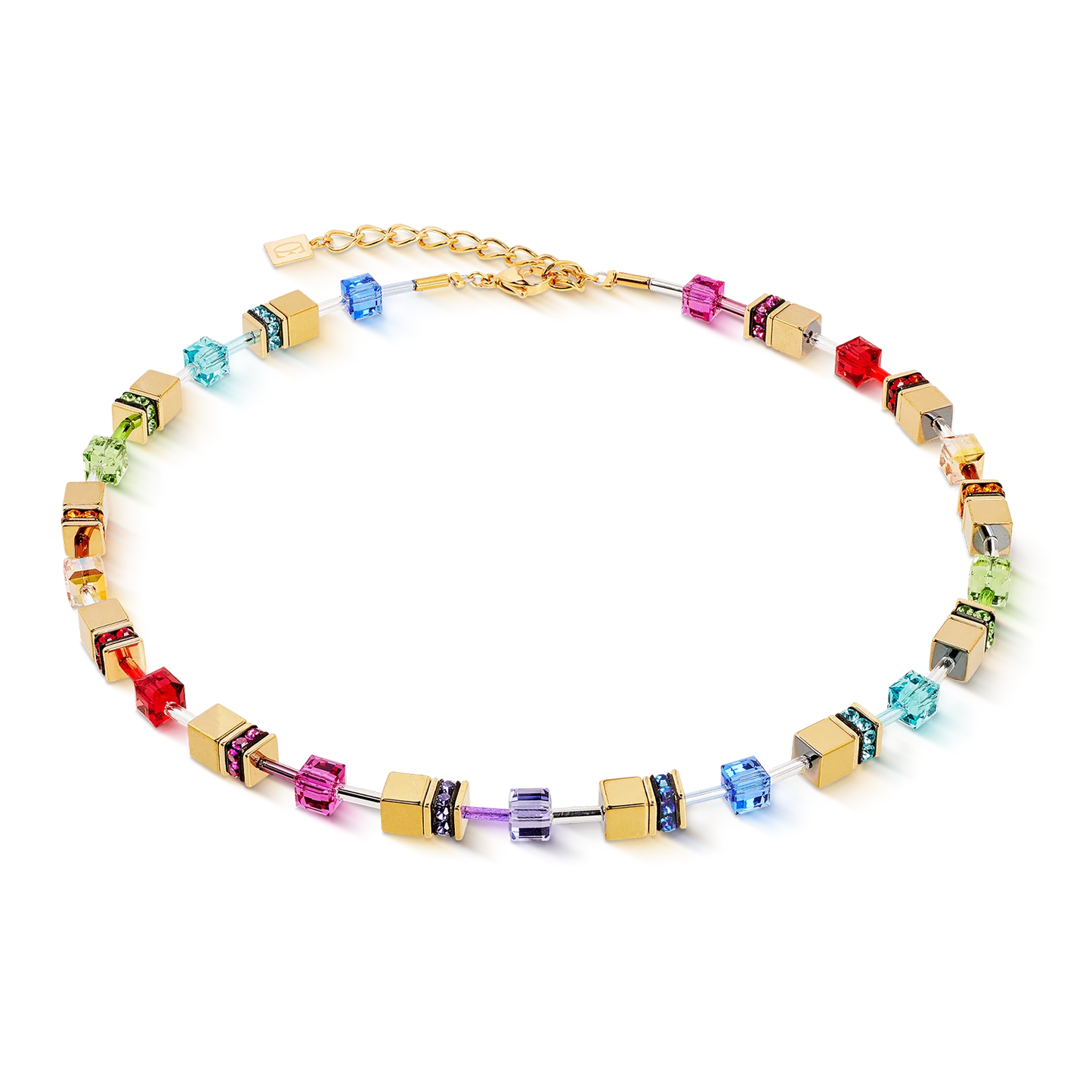 COEUR DE LION  GeoCUBE® Iconic Metallic necklace Rainbow gold 3015101535