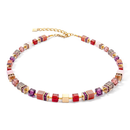 COEUR DE LION  GeoCUBE® Precious statement necklace gold-red 3039100316