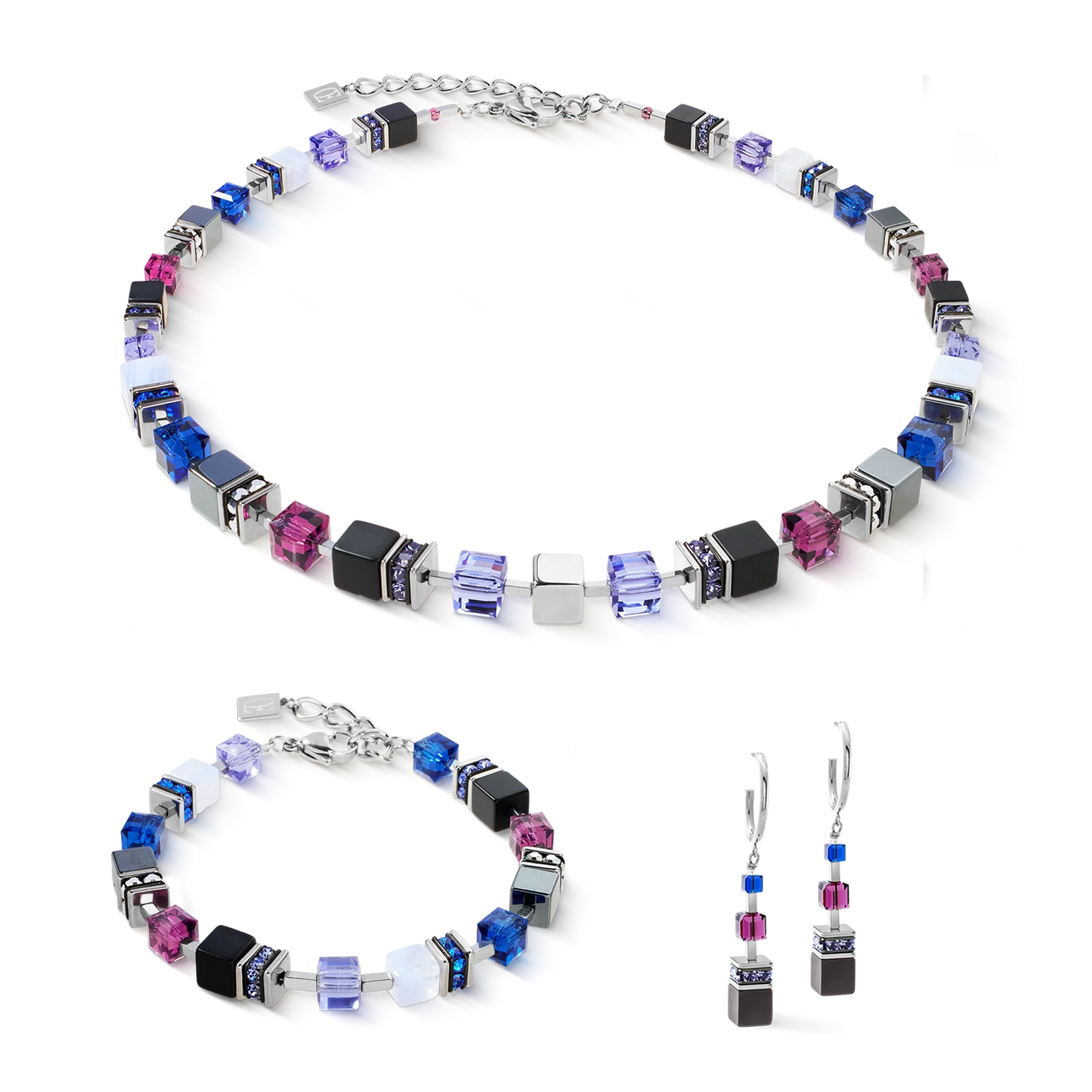 COEUR DE LION  GeoCUBE® Precious Statement necklace Blue Moon 3039100708