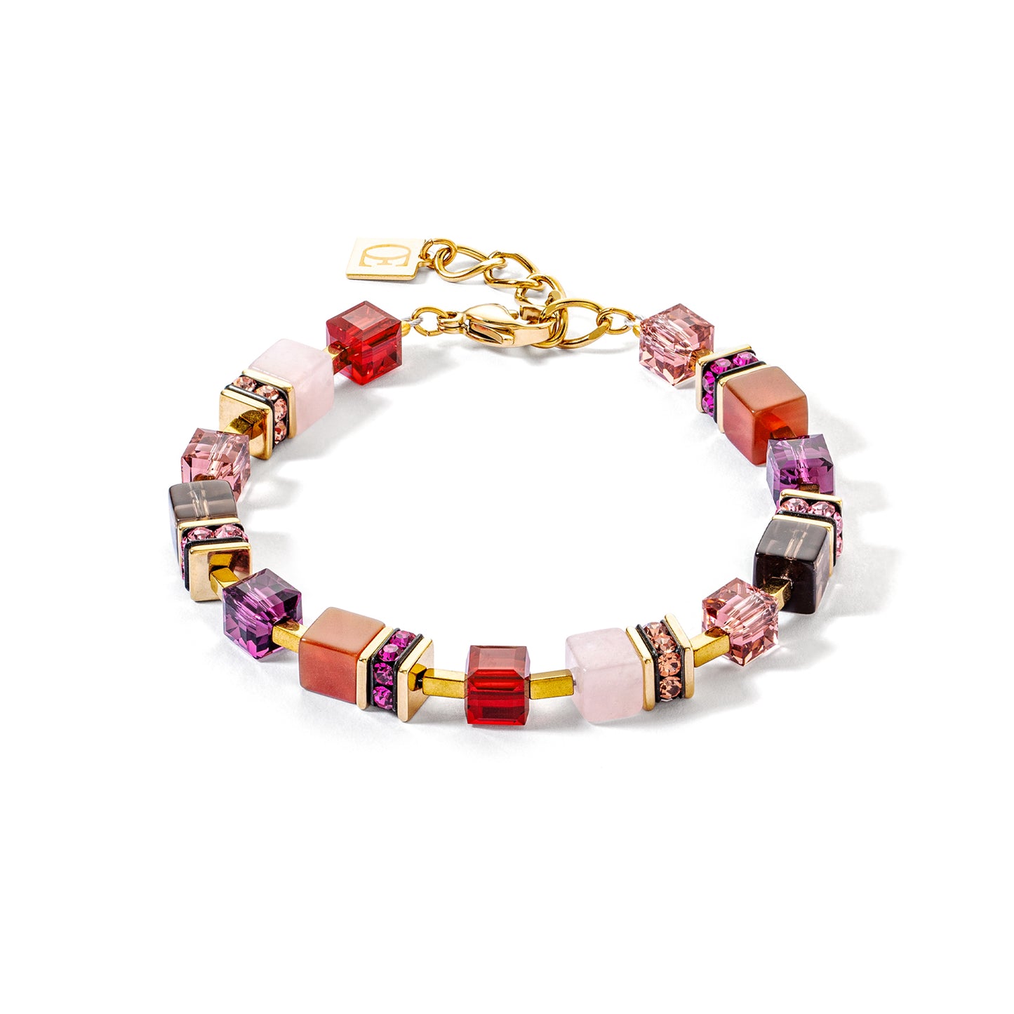 COEUR DE LION GeoCUBE® Precious statement bracelet gold-red 3039300316