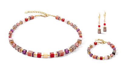 COEUR DE LION  GeoCUBE® Precious statement necklace gold-red 3039100316