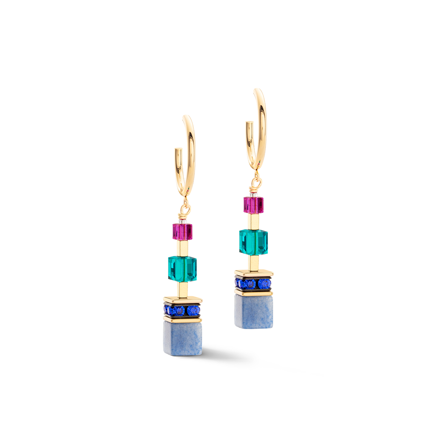 COEUR DE LION GeoCUBE® Precious Statement earrings gold-multicolour 3039211561