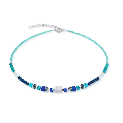 COEUR DE LION  Necklace Wave Precious Flow silver-teal 3046100607