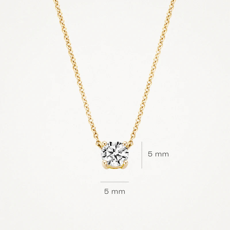 Blush Necklace 3049YZI - 14k Yellow gold with zirconia