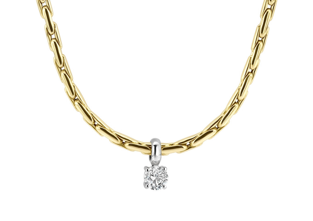 Blush Necklace 3053BZI - 14k Yellow and White Gold with Zirconia