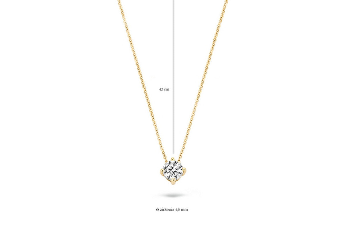 Blush Necklace 3057YZI - 14k Yellow gold with zirconia