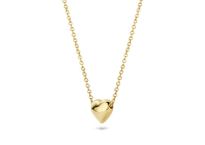 Blush Necklace 3062YGO - 14k Yellow Gold Puffed Heart