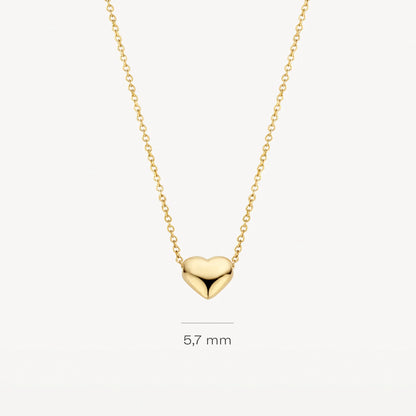 Blush Necklace 3062YGO - 14k Yellow Gold Puffed Heart