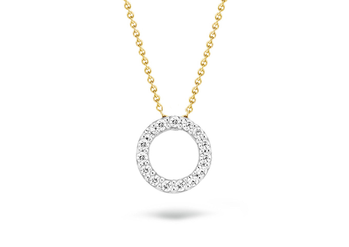 Blush Necklace 3065BZI - 14k Yellow and white gold Circle with zirconia