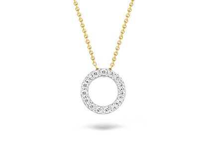 Blush Necklace 3065BZI - 14k Yellow and white gold Circle with zirconia