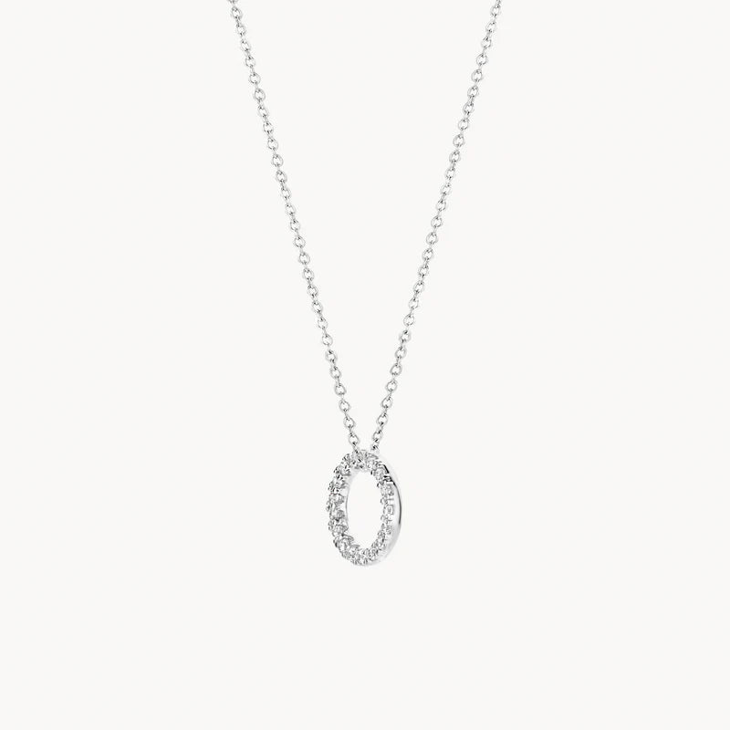 Blush Necklace 3065WZI - 14k White gold Circle with zirconia