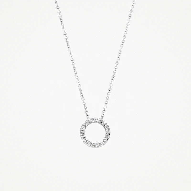 Blush Necklace 3065WZI - 14k White gold Circle with zirconia