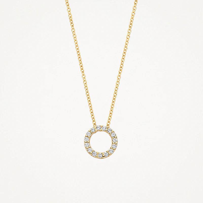 Blush Necklace 3065YZI - 14k Yellow gold Circle with zirconia