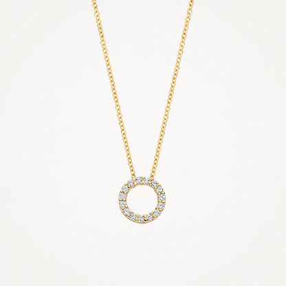 Blush Necklace 3065YZI - 14k Yellow gold Circle with zirconia