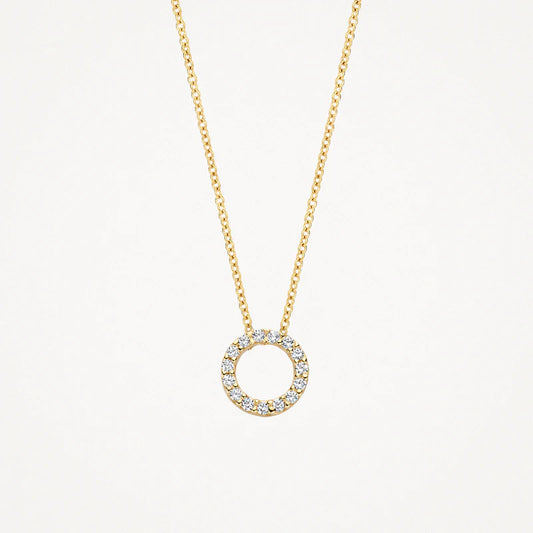 Blush Necklace 3065YZI - 14k Yellow gold Circle with zirconia