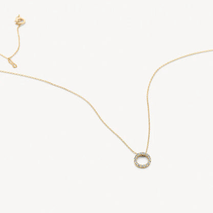 Blush Necklace 3065YZI - 14k Yellow gold Circle with zirconia