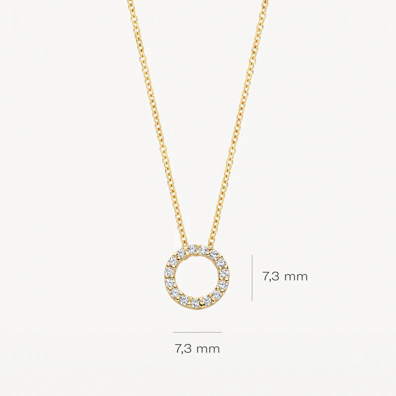 Blush Necklace 3065YZI - 14k Yellow gold Circle with zirconia