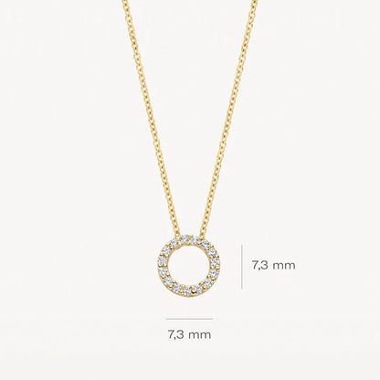 Blush Necklace 3065YZI - 14k Yellow gold Circle with zirconia