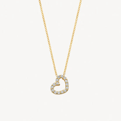 Blush Necklace 3072YZI - 14k Yellow gold Heart with zirconia