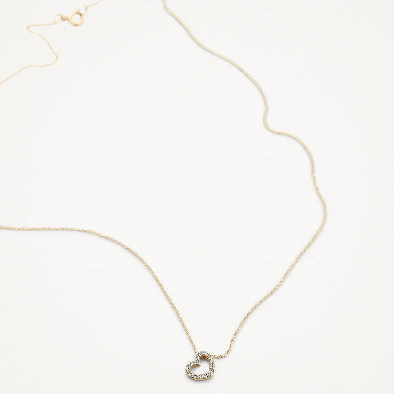 Blush Necklace 3072YZI - 14k Yellow gold Heart with zirconia