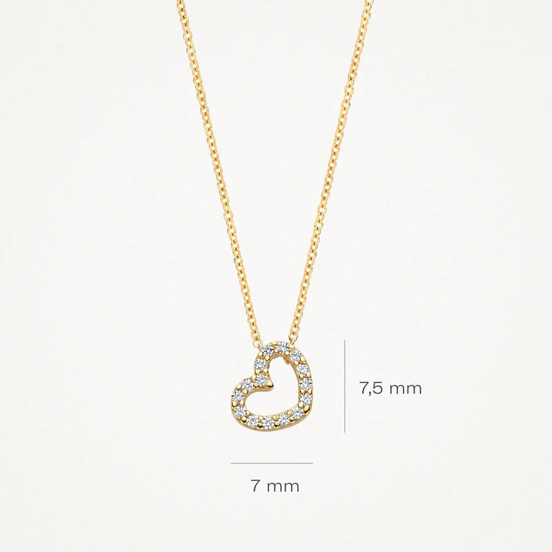 Blush Necklace 3072YZI - 14k Yellow gold Heart with zirconia