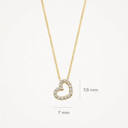 Blush Necklace 3072YZI - 14k Yellow gold Heart with zirconia