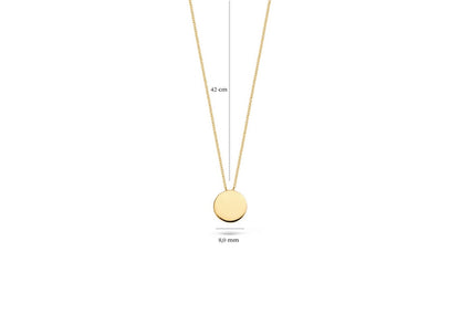 Blush Necklace 3088YGO - 14k Yellow Gold Engravable Disc