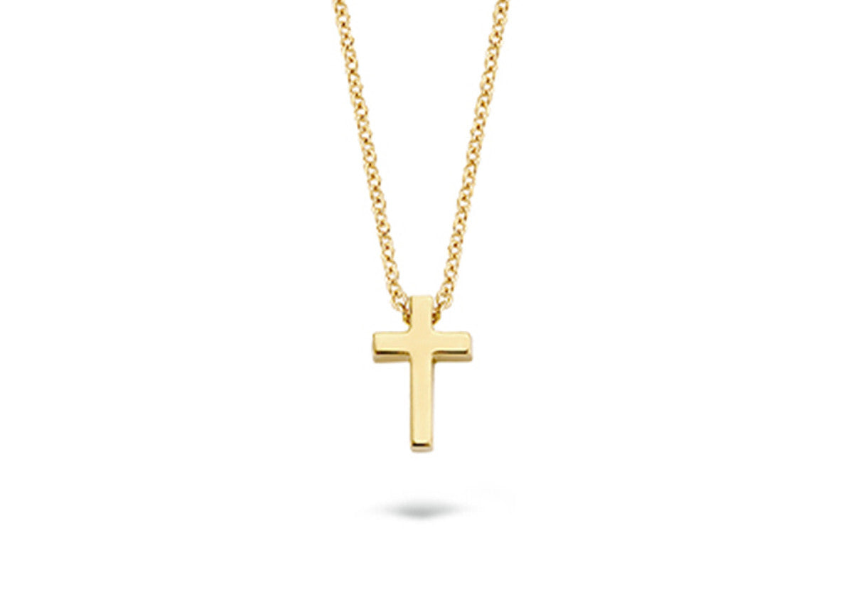 Blush Necklace 3091YGO - 14k Yellow Gold Cross