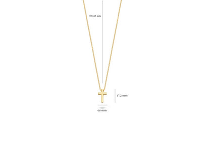 Blush Necklace 3091YGO - 14k Yellow Gold Cross