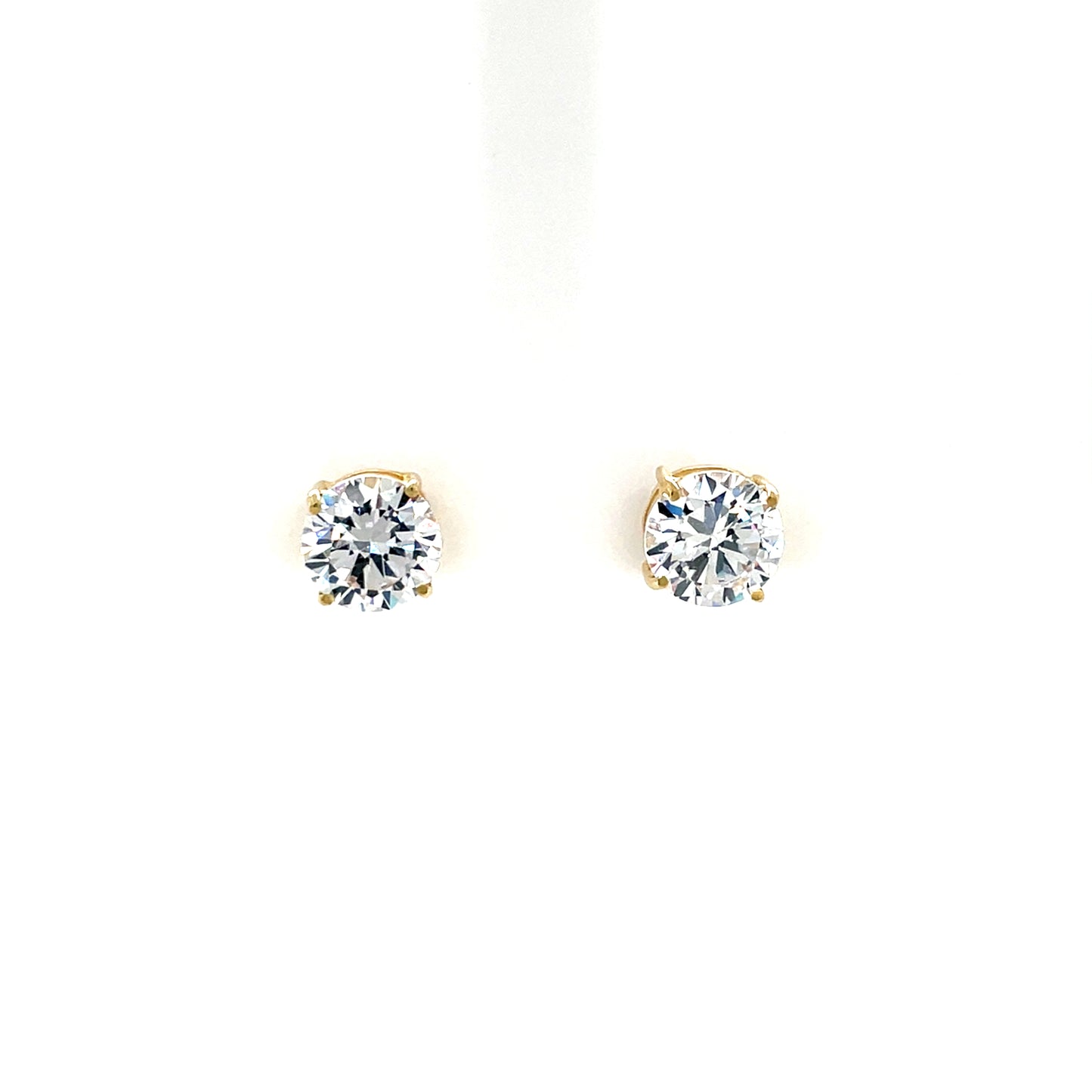 9ct Gold 7mm CZ 4-Claw Stud Earrings GEZ784