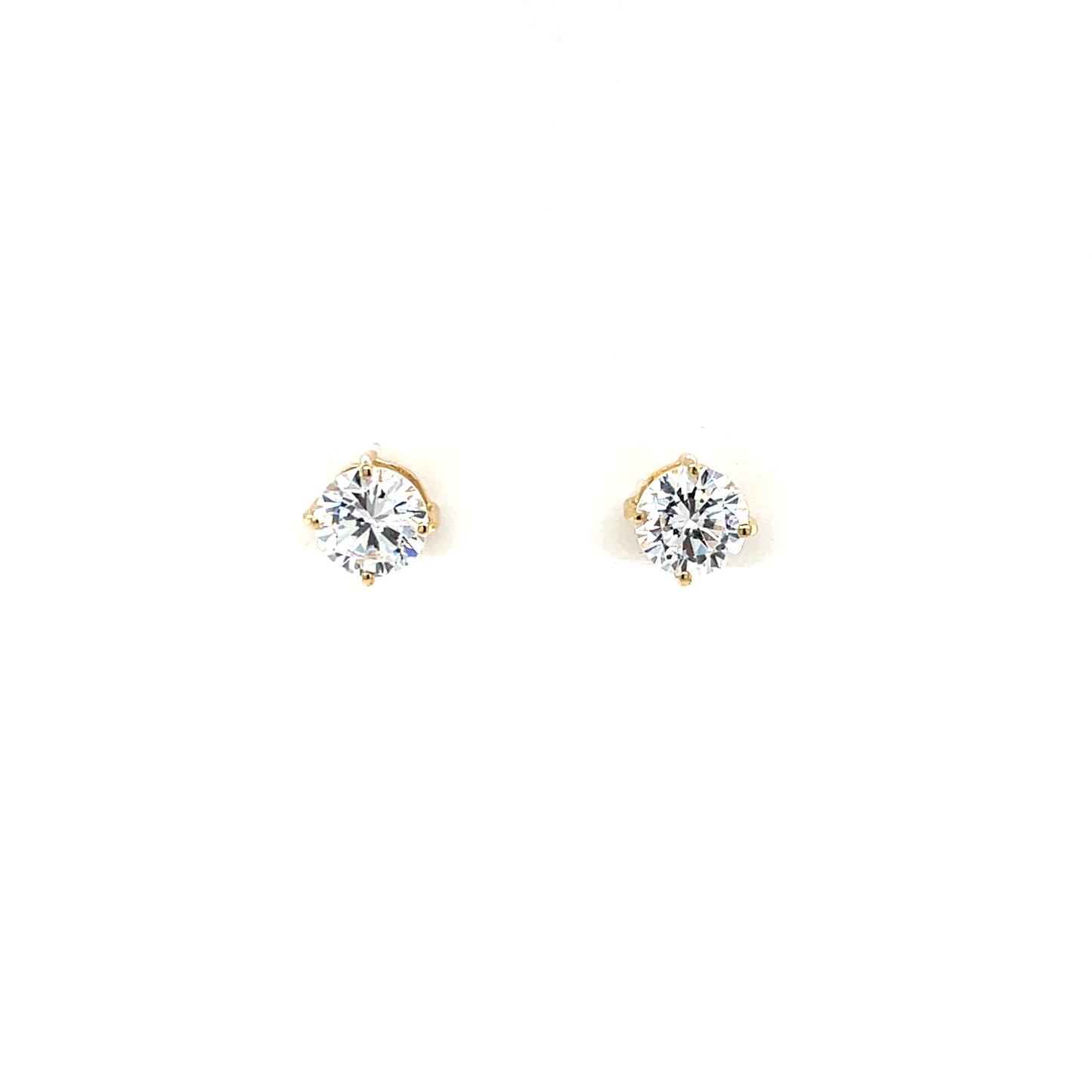 9ct Gold 6mm CZ 4-Claw Stud Earrings GEZ783