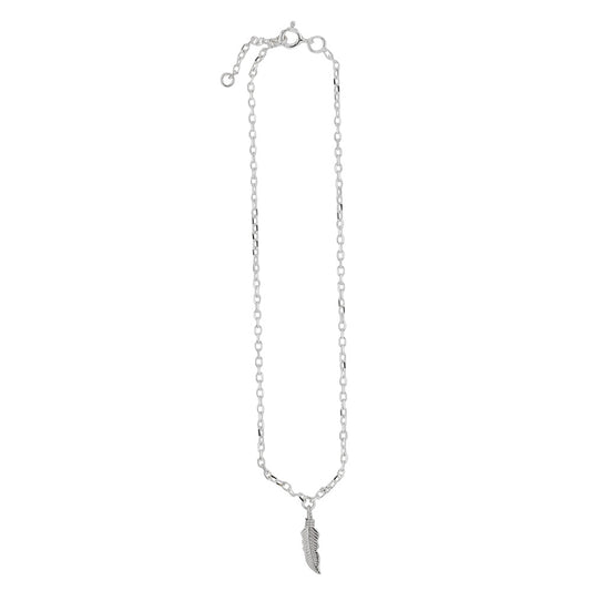 Silver Anklet with Feather Charm 3113025