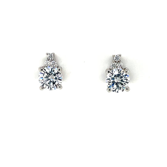 Sterling Silver CZ Stud Earrings SE3120