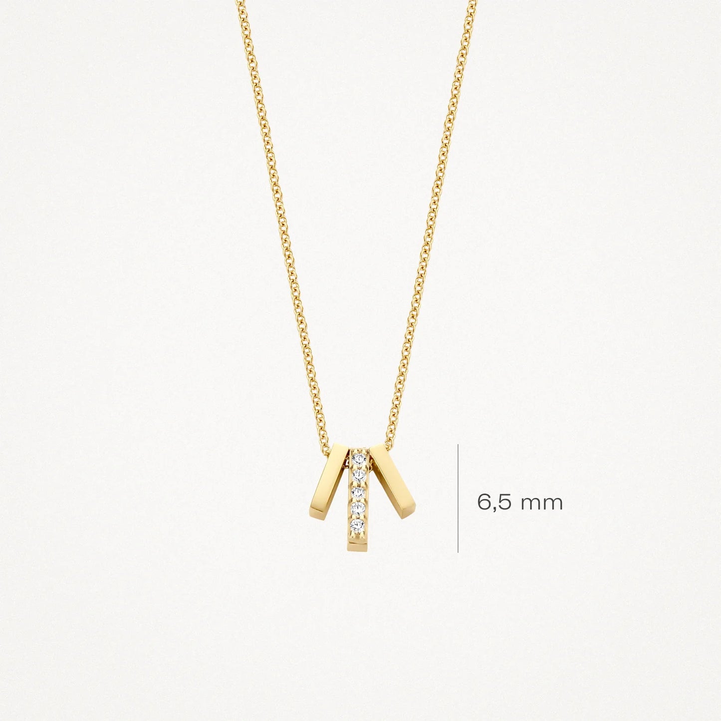 Blush Necklace 3122YZI - 14k Yellow gold Triple Bar with zirconia