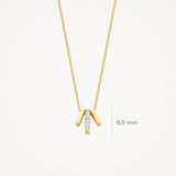 Blush Necklace 3122YZI - 14k Yellow gold Triple Bar with zirconia