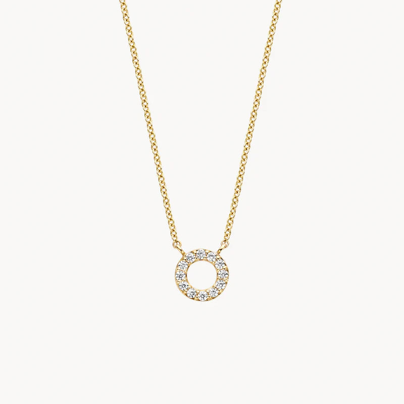 Blush Necklace 3125YZI - 14k Yellow gold Circle with zirconia