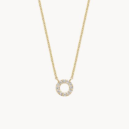 Blush Necklace 3125YZI - 14k Yellow gold Circle with zirconia