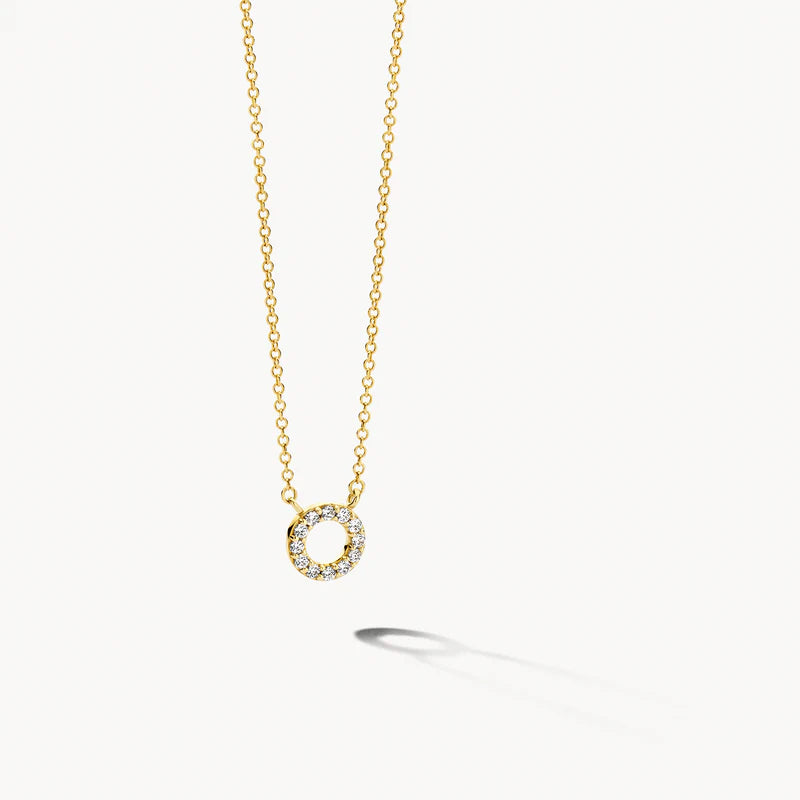 Blush Necklace 3125YZI - 14k Yellow gold Circle with zirconia