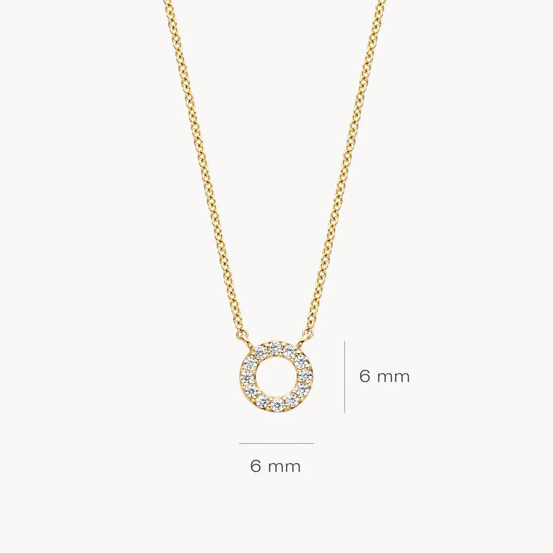 Blush Necklace 3125YZI - 14k Yellow gold Circle with zirconia