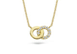 Blush Necklace 3126YZI - 14k Yellow gold Double Circle with zirconia