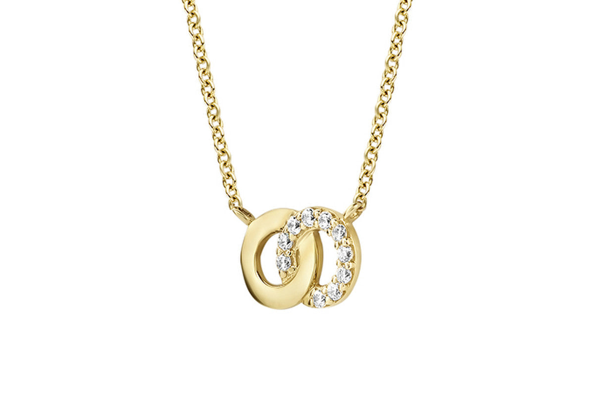 Blush Necklace 3126YZI - 14k Yellow gold Double Circle with zirconia