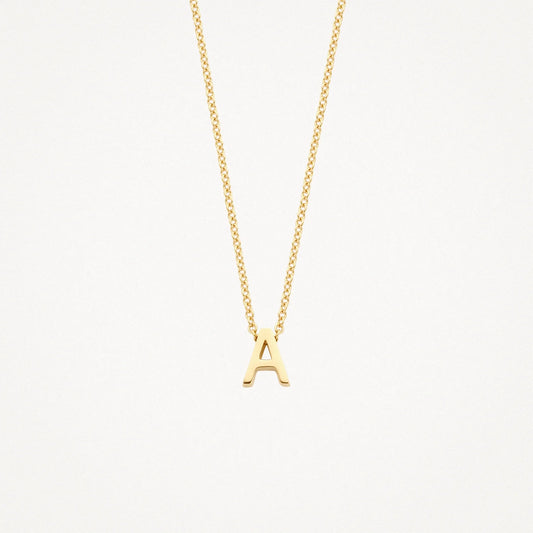 Blush Necklace 3155YGO - 14k Yellow Gold with Initial A