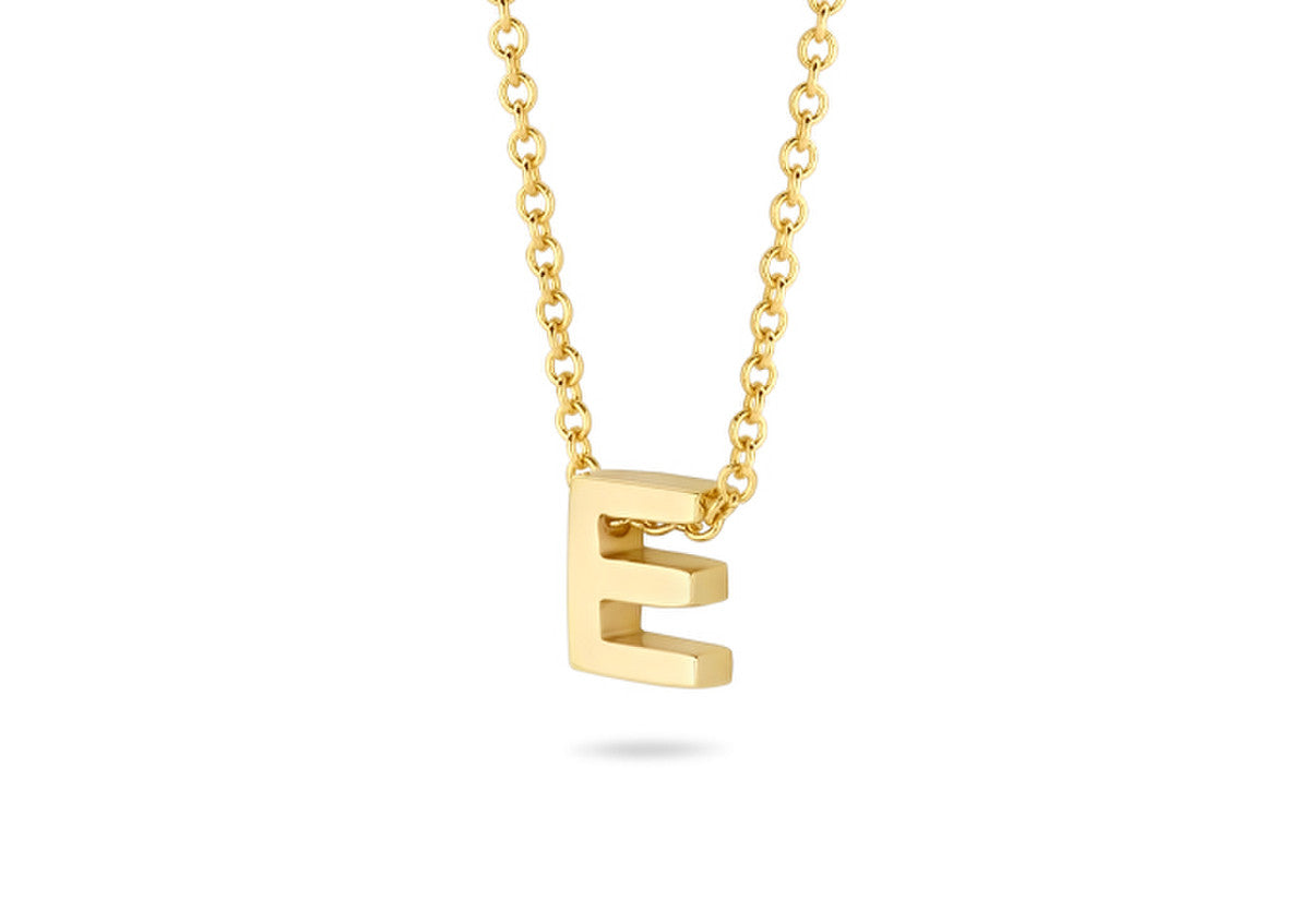 Blush Necklace 3155YGO - 14k Yellow Gold with Initial E