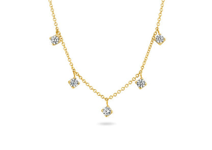 Blush Necklace 3157YZI - 14k Yellow gold with 5 zirconia drops