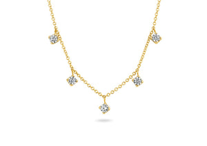 Blush Necklace 3157YZI - 14k Yellow gold with 5 zirconia drops