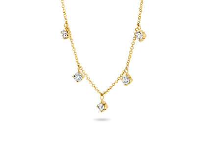 Blush Necklace 3157YZI - 14k Yellow gold with 5 zirconia drops