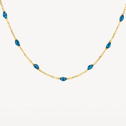 Blush Necklace 3162YRB - 14k Yellow gold with blue Resin