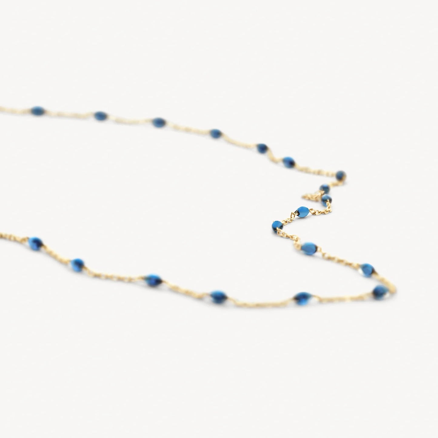 Blush Necklace 3162YRB - 14k Yellow gold with blue Resin